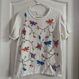 Spice Of Life Women’s White Embroidered Sweater L. MH-1